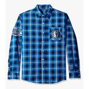 FOCO (NEW) Dallas Mavericks NBA Mens Wordmark Flannel Shirt Size XL